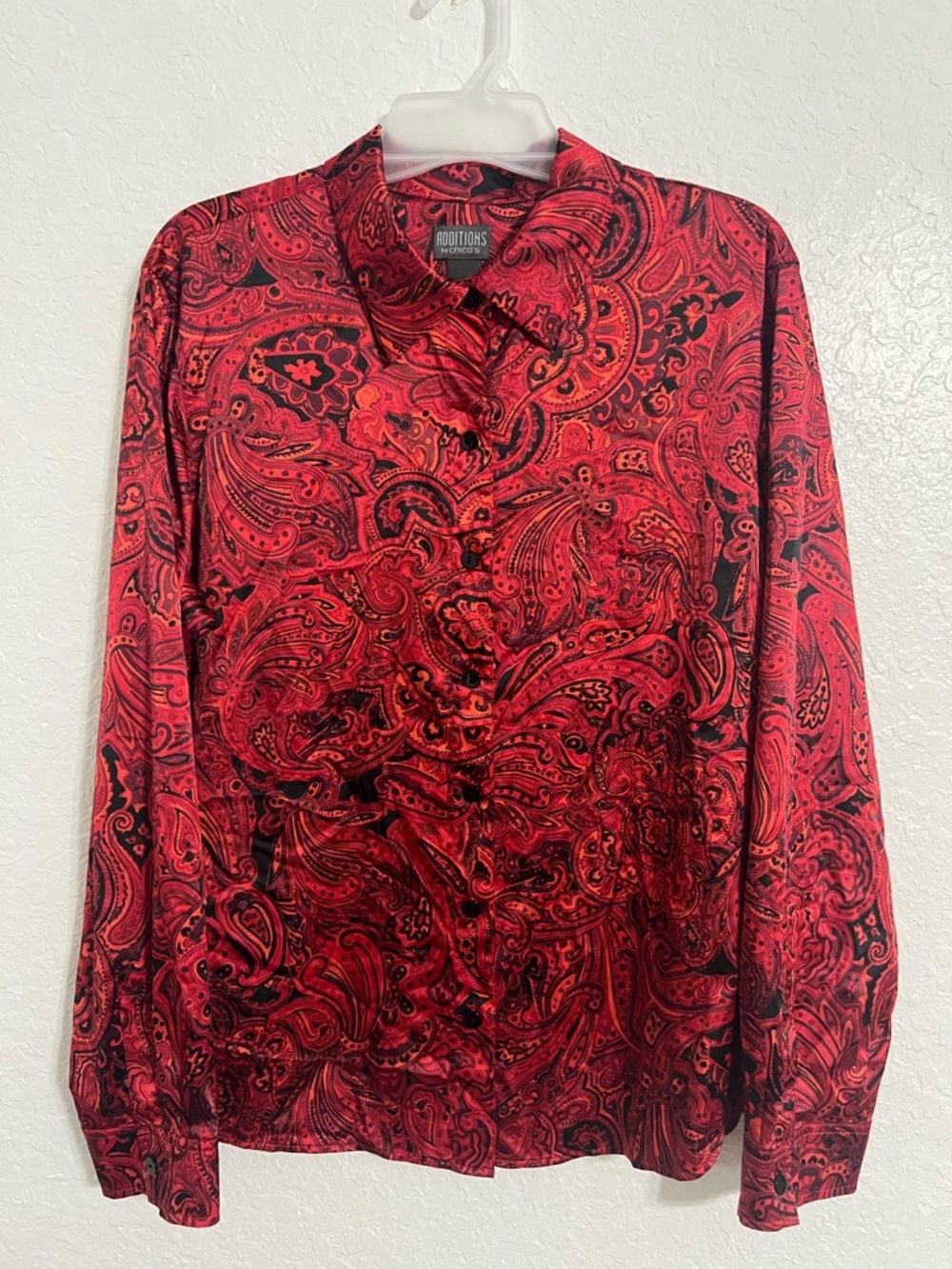 Additions by Chicos Woman's Button Up Long Sleeve Shirt Size 3 Multicolor #386